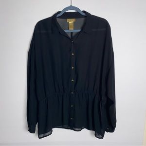 Miss TIna by Tina Knowles Womans Blouse Ladies Long Sleeve Woman's Sz XXL